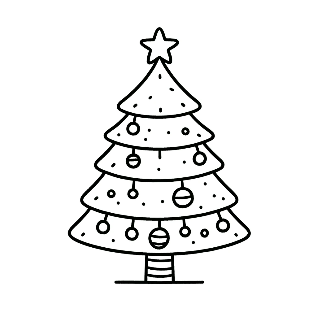 Desenhar uma Árvore de Natal para Colorir 