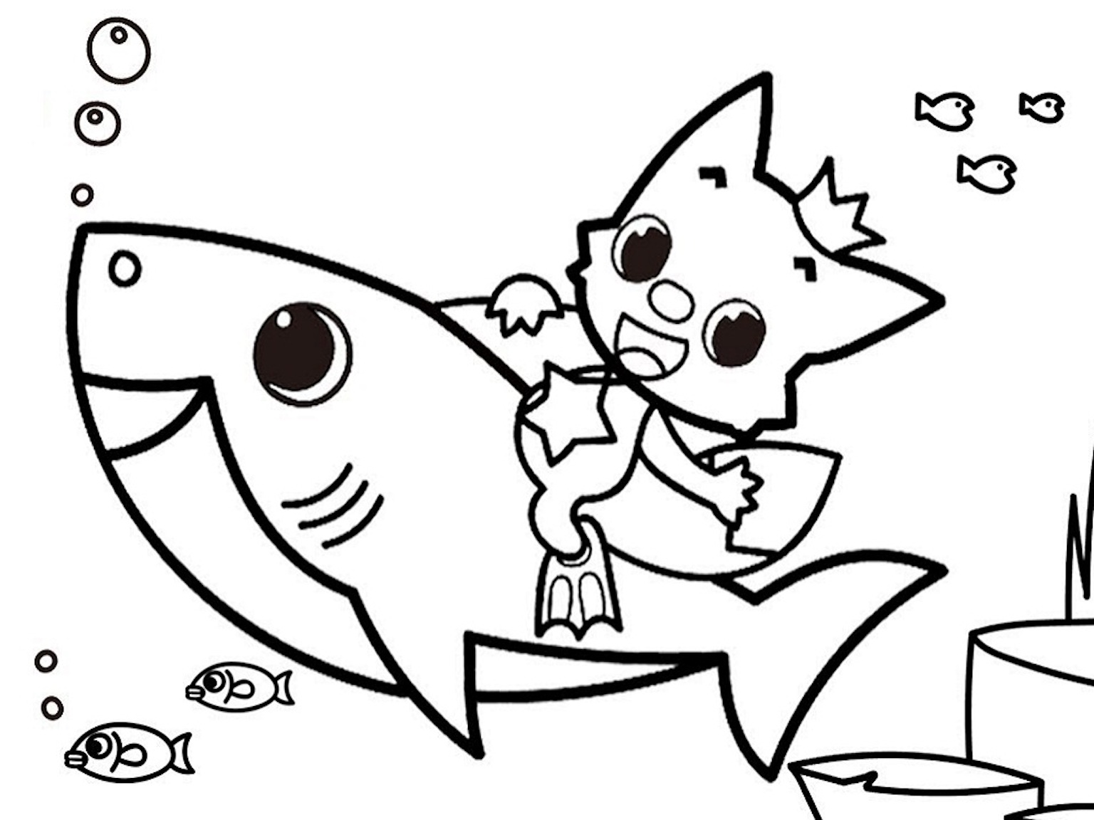 Desenhos de Baby Shark para Imprimir e Colorir