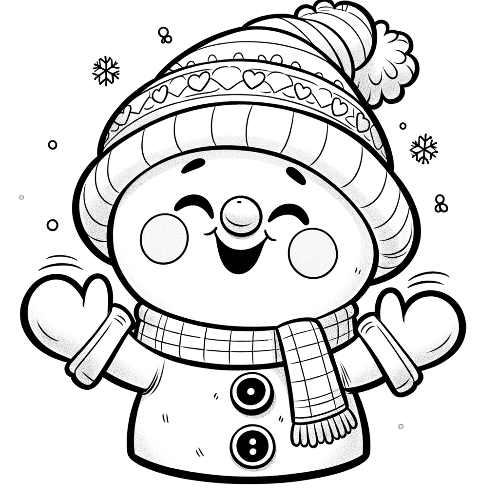 Imprimir um boneco de neve para colorir Colorir e Pintar!