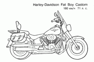 Desenho de Motocicleta harley para Colorir - Colorir.com