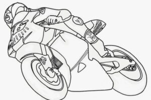 Desenhos para colorir de desenho de uma moto esportiva para