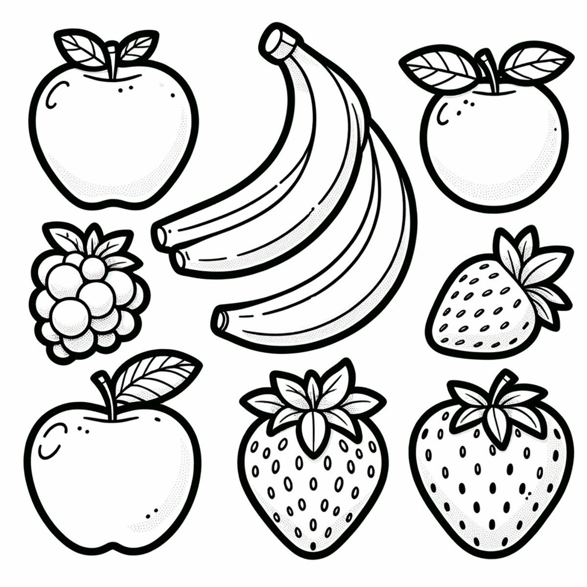 Desenho de Padrão de frutas para colorir