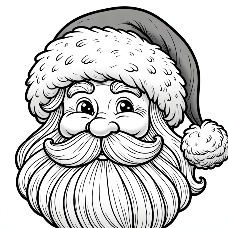 Imprimir rosto do papai noel Colorir e Pintar!