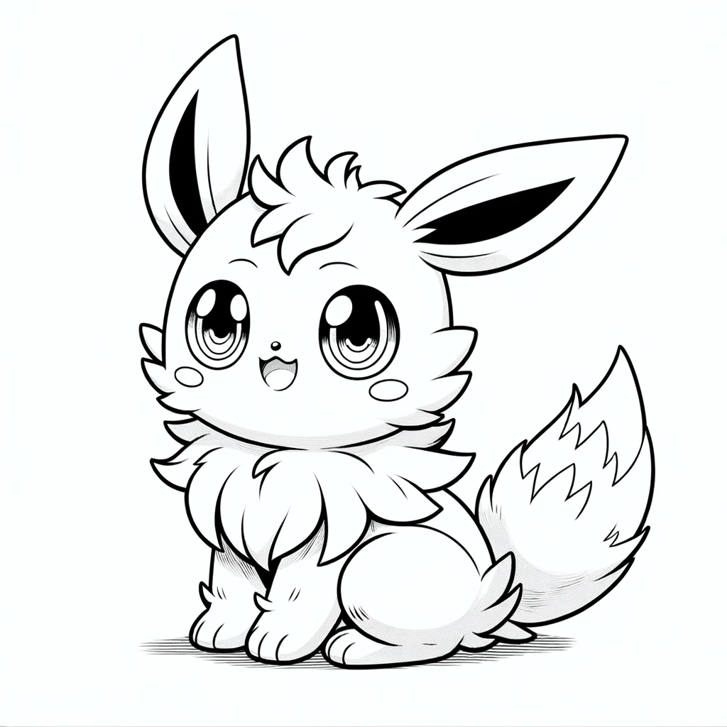 Desenhos de Pokemon Eevee 1 para Colorir e Imprimir 